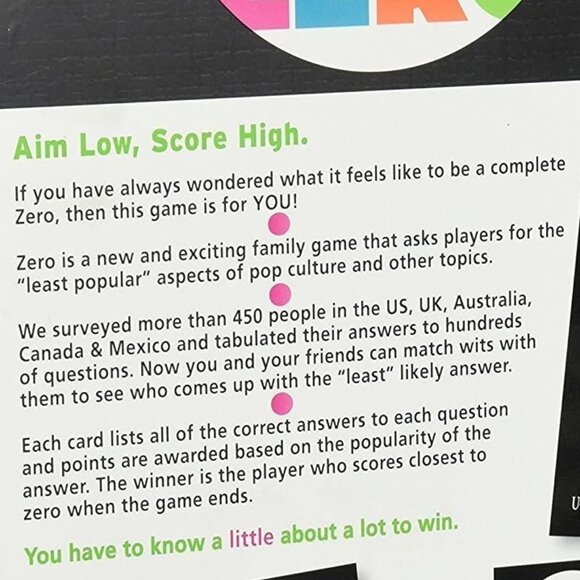 Zero Game Q&A Game By University Games NEW SEALED - Picture 4 of 13